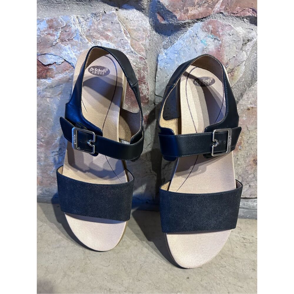 Dr Scholl’s Karma Black Buckled Open Toe Sandals Women’s Size 10